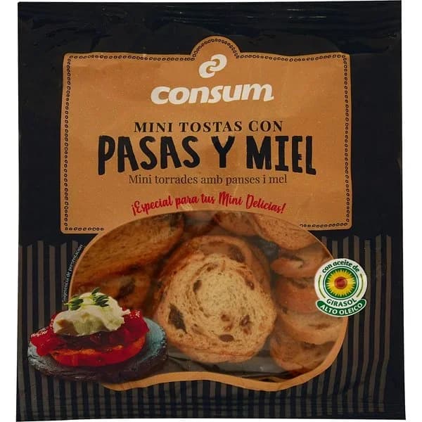 Tostaditas Toque Pasas y Miel - 0.12 kg - Imagen del producto en Findit