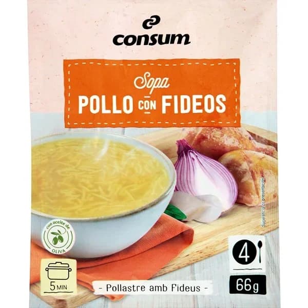 Sopa Pollo con Fideos Sobre - 1 l - Imagen del producto en Findit