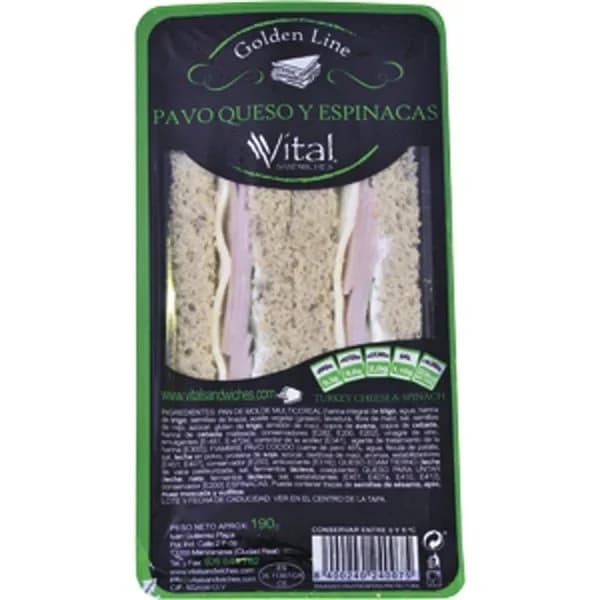 Sándwich Pavo y Queso con Espinacas - 0.19 kg - Imagen del producto en Findit