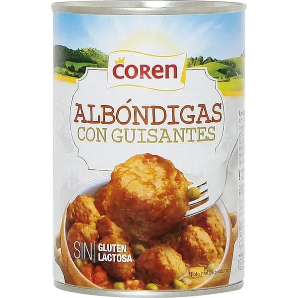 Albondigas con guisantes COREN, lata 425 g - 0.42 kg - Imagen del producto en Findit