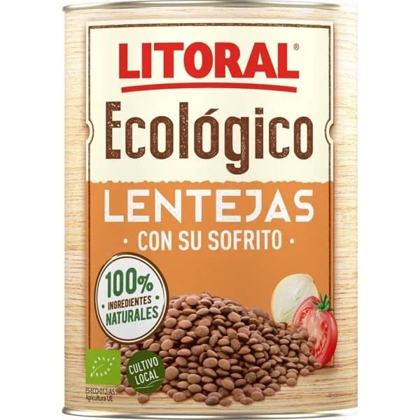 Lenteja ecológica LITORAL, lata 420 g - 0.42 kg - Imagen del producto en Findit