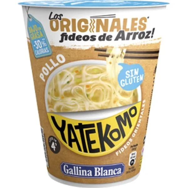 Fideos de arroz-pollo YATEKOMO, cup 53 g - 1 ud - Imagen del producto en Findit