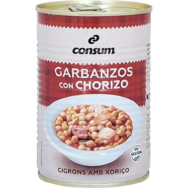 Garbanzos con Chorizo Lata - 0.42 kg - Imagen del producto en Findit