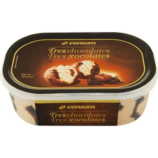 Tarrina 3 Chocolates 900 Ml. - 0.9 l - Imagen del producto en Findit
