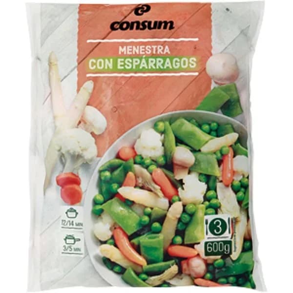 Menestra con Espárrago congelada - 0.6 kg - Imagen del producto en Findit