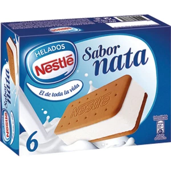 Helado sandwich de nata 6 unidades - 0.6 l - Imagen del producto en Findit