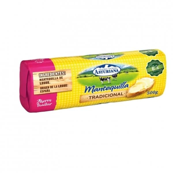 Mantequilla ASTURIANA, rulo 500 g - 0.5 kg - Imagen del producto en Findit