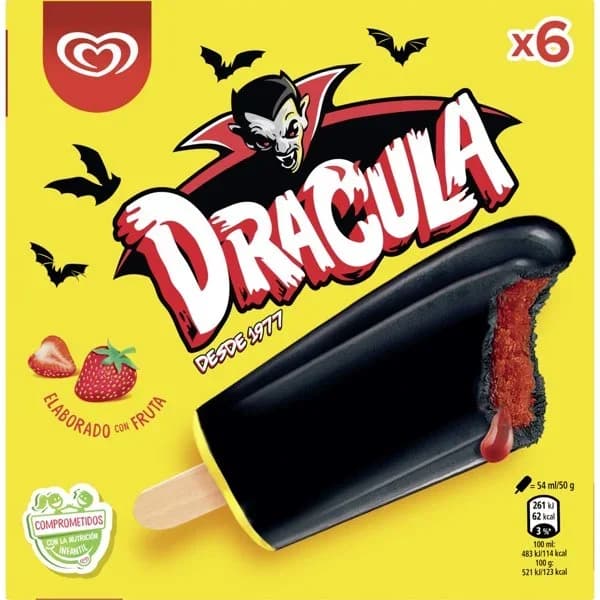 Helado de fresa Drácula Frigo sin gluten 6 ud. - 0.26 kg - Imagen del producto en Findit