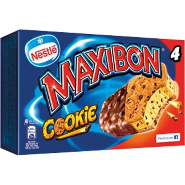 Helado sandwich cookies MAXIBON, 4 uds, caja 360 g - 0.36 kg - Imagen del producto en Findit