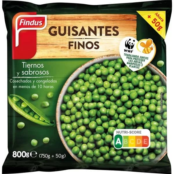 Guisantes finos FINDUS, bolsa 800 g - 0.8 kg - Imagen del producto en Findit