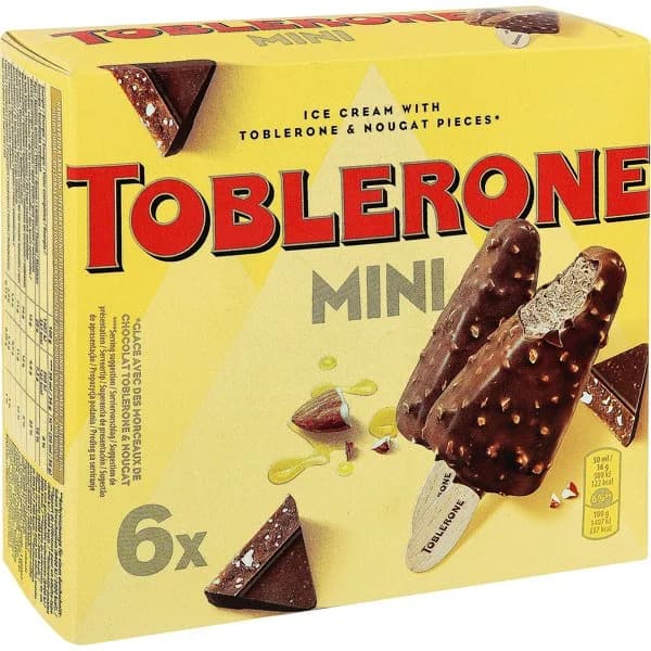 Mini bombón TOBLERONE, 6 uds, caja 216 g - 0.3 l - Imagen del producto en Findit
