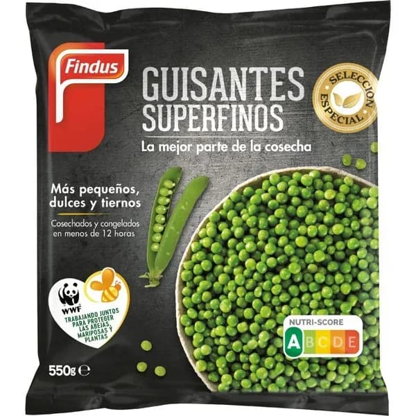 Guisantes superfinos Findus bolsa 550 g - 0.55 kg - Imagen del producto en Findit