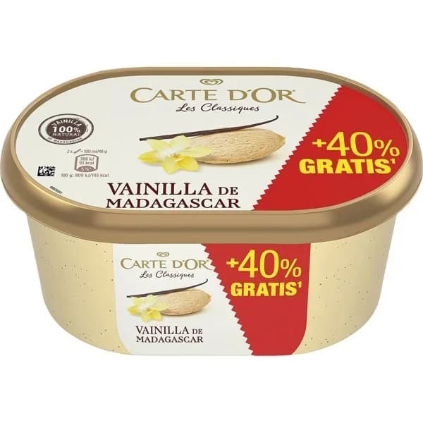 Tarrina de Vainilla Carte d'Or + 30% Gratis - 0.62 kg - Imagen del producto en Findit