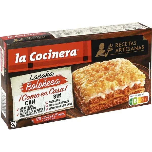 Lasaña Boloñesa Congelada 530G - 0.5 kg - Imagen del producto en Findit