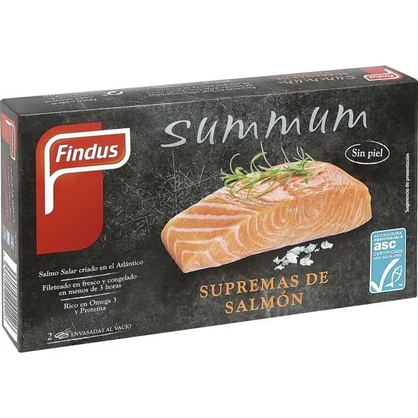Suprema de salmón ASC FINDUS, caja 200 g - 0.2 kg - Imagen del producto en Findit