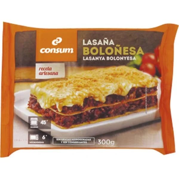 Lasaña Boloñesa con Bechamel congelada - 0.3 kg - Imagen del producto en Findit