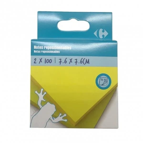 Pack 2X100 notas adhesivas 76X76 - 2.01 ud - Imagen del producto en Findit