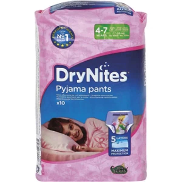 Pañal DryNites 4 a 7 Años Niña - 9.99 ud - Imagen del producto en Findit