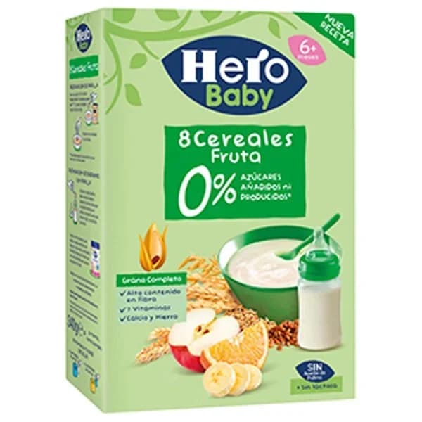 Papilla 8 cereales con fruta HERO, caja 340 g - 0.34 kg - Imagen del producto en Findit