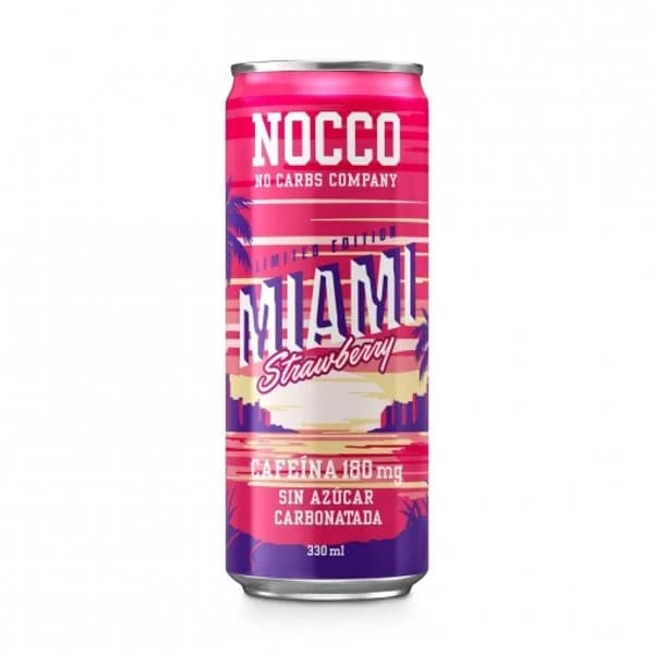 Nocco Miami Strawberry Bebida Energética sin azúcar lata 33 cl. - 0.33 l - Imagen del producto en Findit