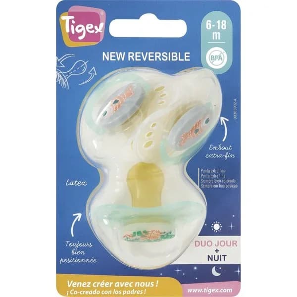 Chupete Látex 6-18 M Reversible 2 Día-1 Noche - 1 ud - Imagen del producto en Findit