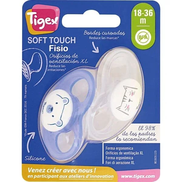 Chupete Silicona 18-36M Fisiológico Soft Touch - 2 ud - Imagen del producto en Findit