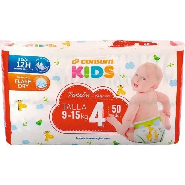 Pañales Bebe Talla 4 9 - 15 Kg - 50.59 ud - Imagen del producto en Findit