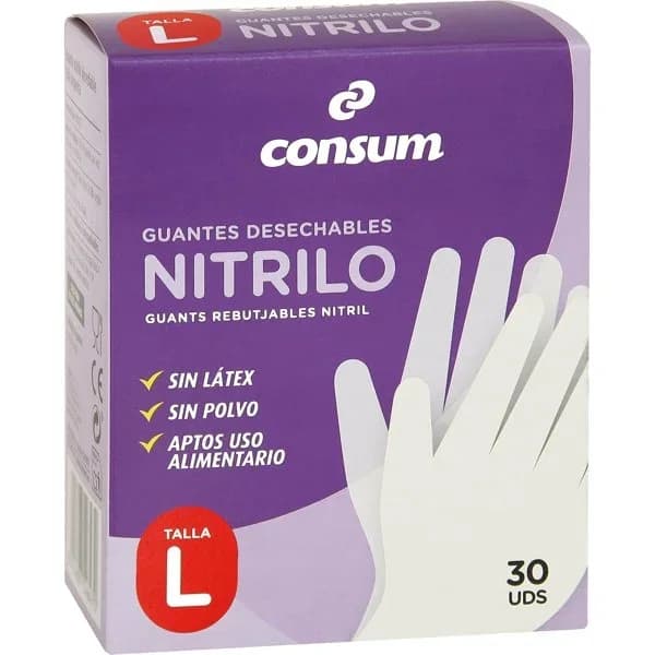 Guante Desechable Nitrilo Talla G - 31.25 ud - Imagen del producto en Findit