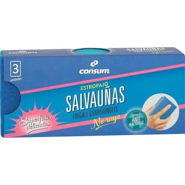 Estropajo Salvauñas Superficies Delicadas - 3 ud - Imagen del producto en Findit