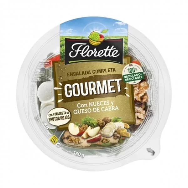Ensalada Gourmet nueces y queso cabra FLORETTE, bowl 175 g - 0.18 kg - Imagen del producto en Findit