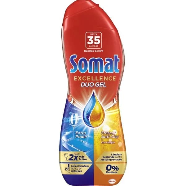 Lavavajillas máquina gel vinagre SOMAT, botella 35 dosis - 35 ud - Imagen del producto en Findit