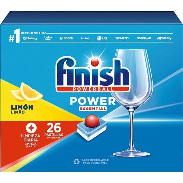 Lavavajillas Power Essential limón Finish en pastillas - 26 ud - Imagen del producto en Findit