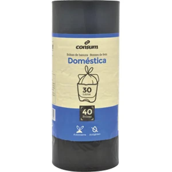 Bolsas Basura Autocierre Gris de 30 Litros - 38 ud - Imagen del producto en Findit