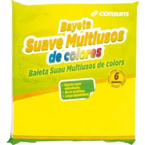 Bayeta Multiusos Suave Colores - 6 ud - Imagen del producto en Findit