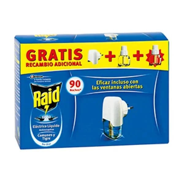 Insecticida líquido eléctrico antimosquitos comunes y tigres aparato y recambio Raid 3 ud. - 1 ud - Imagen del producto en Findit