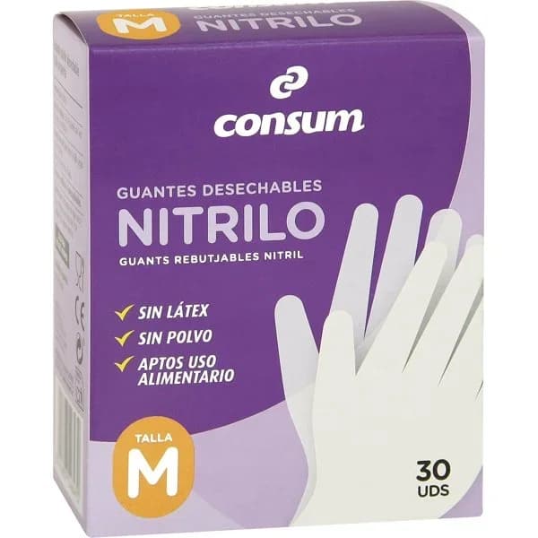 Guante Desechable Nitrilo Talla M - 29.5 ud - Imagen del producto en Findit