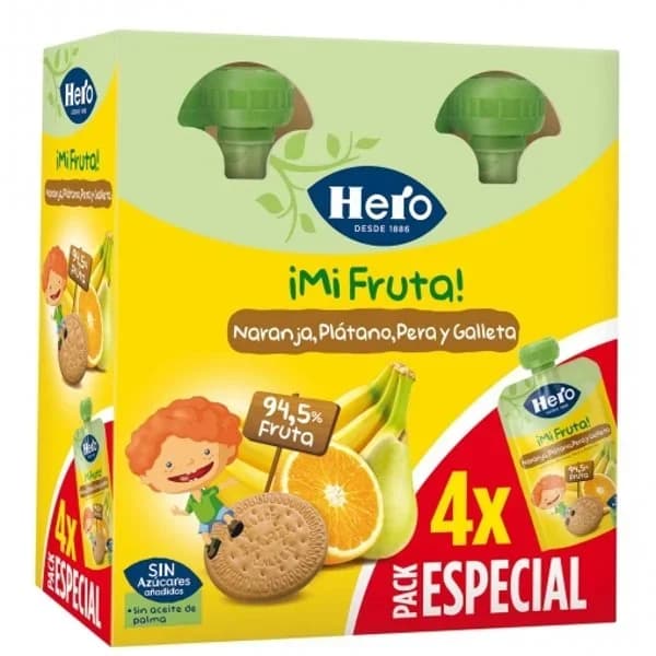 Potito Bolsita Naranja, Plátano y Galleta 4 x 100G - 0.4 kg - Imagen del producto en Findit