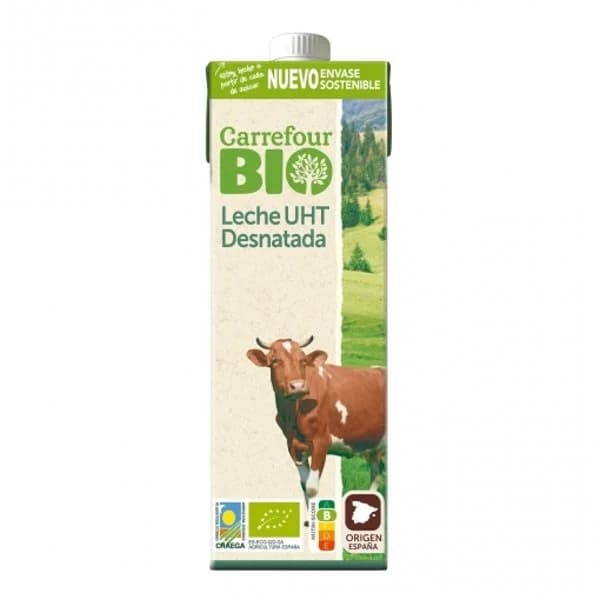 Leche desnatada ecológica Carrefour Bio brik 1 l. - 1 l - Imagen del producto en Findit