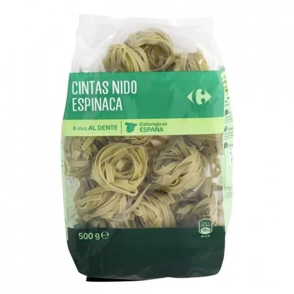 Pasta nidos de espinacas Classic Carrefour 500 g. - 0.5 kg - Imagen del producto en Findit