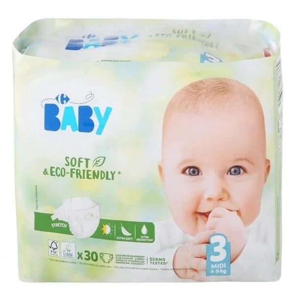 Pañales Carrefour Baby 0% Talla 3 (4-9 kg) 31 ud. - 31.34 ud - Imagen del producto en Findit