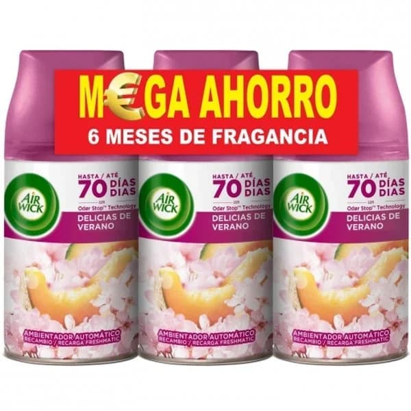 Ambientador automático freshmatic delicias de verano recambio Air Wick 3 ud. - 3 ud - Imagen del producto en Findit