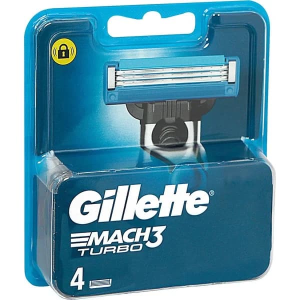 Cargador de afeitar GILLETTE Mach3 Turbo, pack 4 uds - 4 ud - Imagen del producto en Findit