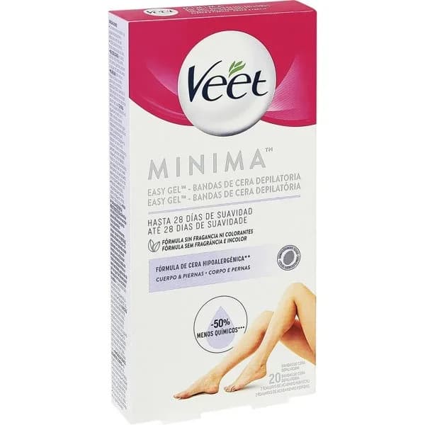 Pure bandas de cera depilatoria piernas y cuerpo pieles sensibles Veet caja 20 unidades - 1 ud - Imagen del producto en Findit