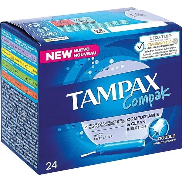 Tampón lites TAMPAX COMPAK, caja 24 uds - 1 ud - Imagen del producto en Findit