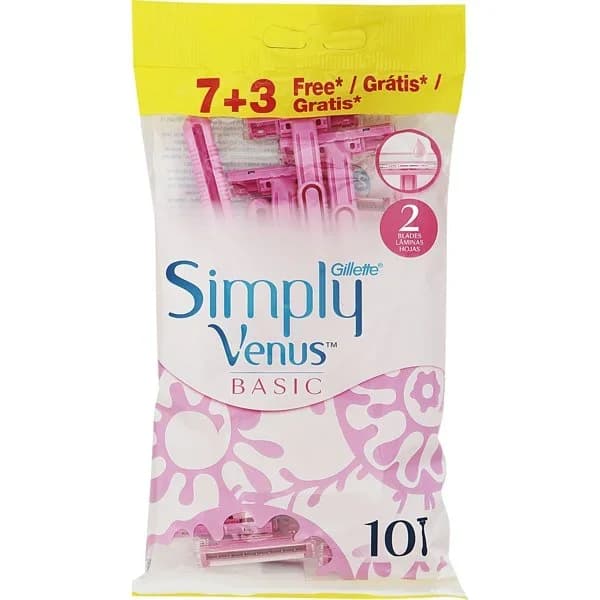 Maquinilla desechable simply 2 basic VENUS, pack 7+3 uds - 7.01 ud - Imagen del producto en Findit