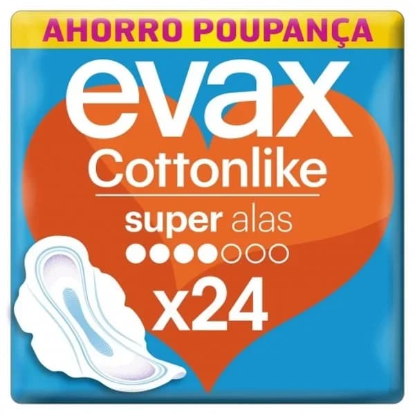 Compresas super con alas Cottonlike Evax 24 ud. - 1 ud - Imagen del producto en Findit
