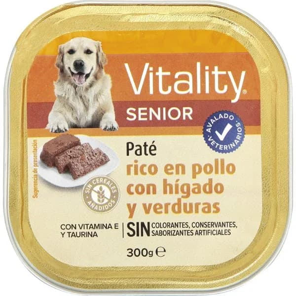 Tarrina Paté Sénior Pollo Higado y Verduras - 0.3 kg - Imagen del producto en Findit