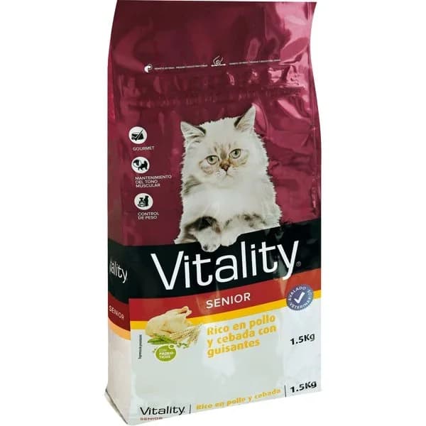 Comida Seca Gato Sénior Rico en Pollo y Verduras - 1.5 kg - Imagen del producto en Findit
