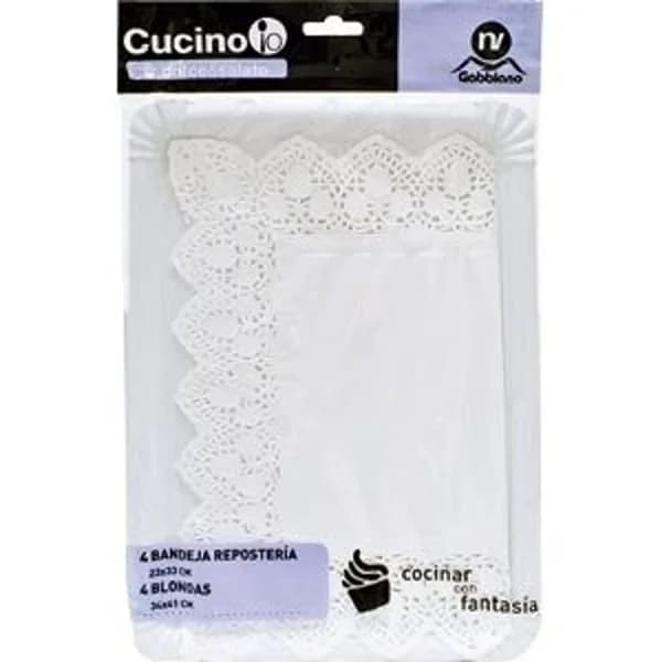 Bandeja Carton Rectangular 23X33Cm+4 Blondas 38X31 - 1 ud - Imagen del producto en Findit
