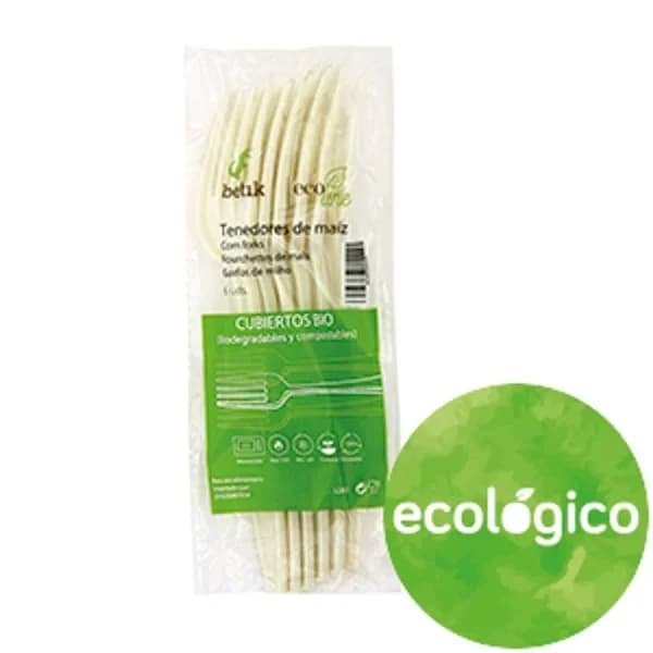Tenedor Desechable Maíz 6 Unidades - 6.07 ud - Imagen del producto en Findit